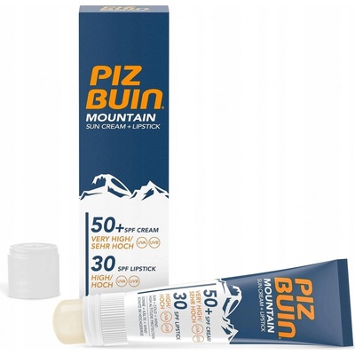 Piz Buin Mountain Sun Cream + Lipstick SPF50+ hydratační krém s balzámem na rty 22,3