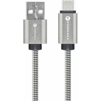 Forcell C234 USB-A na USB-C 2.0 2,4A, 1m, stříbrný