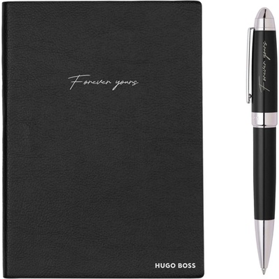 HUGO BOSS Комплект тефтер и химикалка Hugo Boss - Forever Yours, A5, черен (HPBH121AL-SV)