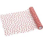Party Deco Тюл за маса със сърца - 36 см × 9 м - Червен (bd3-007)
