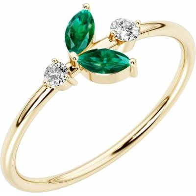 Eppi Cluster prsteň s lab grown smaragdmi a diamantmi Tyrell R47486