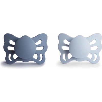 Frigg Butterfly anatomické silikon cumlíky Slate/Powder Blue 1×2 ks