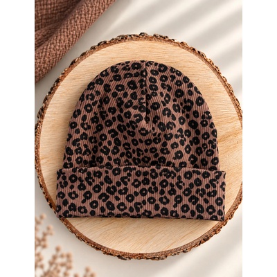 Jilcat dětská čepice Hnědý leopard