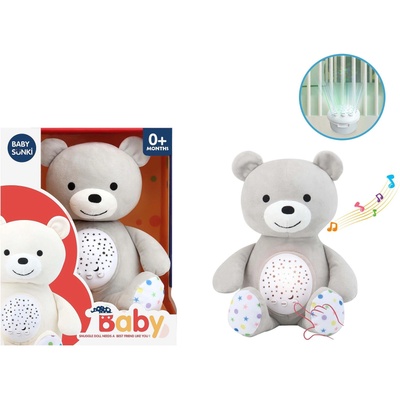 Babyhome Музикално мече с приспивни мелодии и прожектор- Сив (684638b)