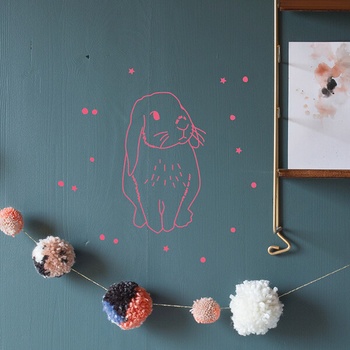 Mimi'lou: Стикер - Розово зайче (MML-ART403)