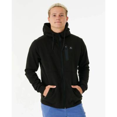 Rip Curl Departed Bonded DWR Zip Thru Black