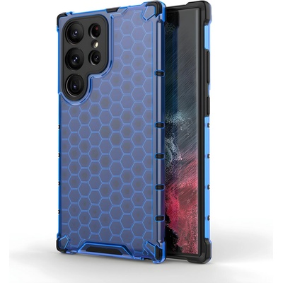 Samsung Honeycomb брониран калъф със силиконова рамка за Samsung Galaxy S23 Ultra - Син KP24377