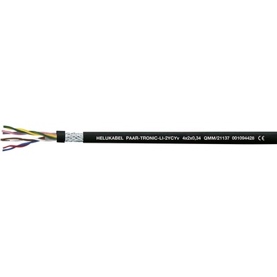 Helu 21135-500 datový Li-2YCYv 2 x 2 x 0.34 mm² černá 500 m