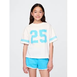 GAP Детска oversize тениска Varsity GAP GAP | Byal | Момичешки | 104/110