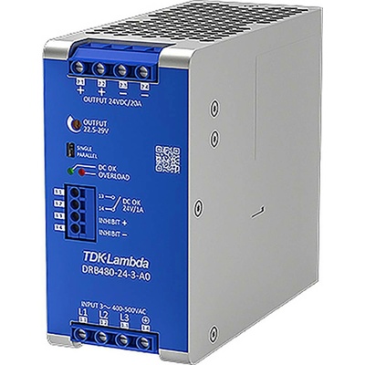 TDK DRB480-24-3-A0 sieťový zdroj na montážnu lištu (DIN lištu), 24 V/DC, 20 A, 480 W, výstupy 1 x