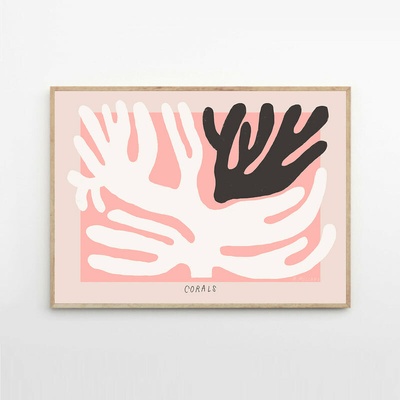 Moikka Plakát Black and White Coral by Madelen Möllard A4 (21x27cm)