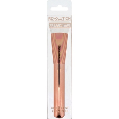 Makeup Revolution Ultra metalický štetec na kontúry tváre F304 Ultra Metals Flat Contour Brush