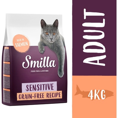 Smilla Adult Sensitive s lososem bez obilovin 4 kg