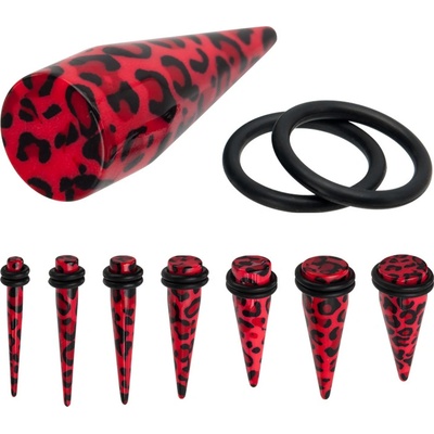 Marre akrylátový roztahovák červený leopard BVR02