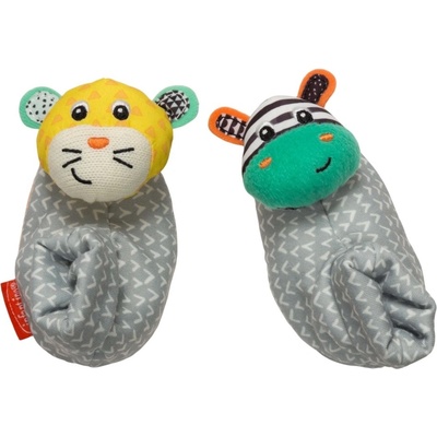 Infantino Бебешки меки пантофки с дрънкалка Infantino - Зебра и тигър (IN206893)