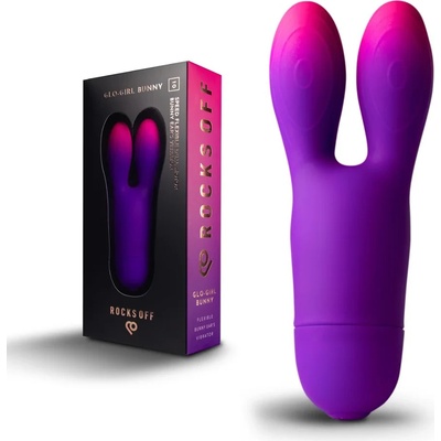 Вибратор с гъвкави ушички за двойна стимулация, 13, 2см. - Glo-Girl Bunny (ROCKS00447)