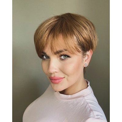 Zlatá pixie parochňa z pravých a umelých vlasov Elodie