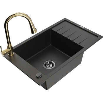 Mexen Elias гранитна мивка с 1 отделение с отцеждащо устройство и кухненски (6511-75-670101-50-B)