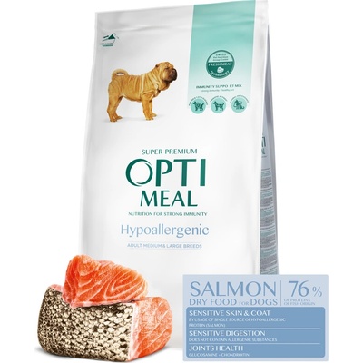 Optimeal Hypoalergénne Adult Medium Large losos 12 kg