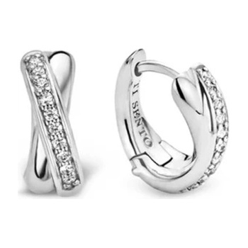 Ti Sento náušnice kruhy so zirkónmi 7667ZI