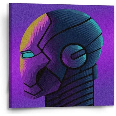 Sablio Obraz Iron Man Helma na fialové - 50x50 cm