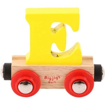 Bigjigs Toys Вагонче дървено влакче - Буква E