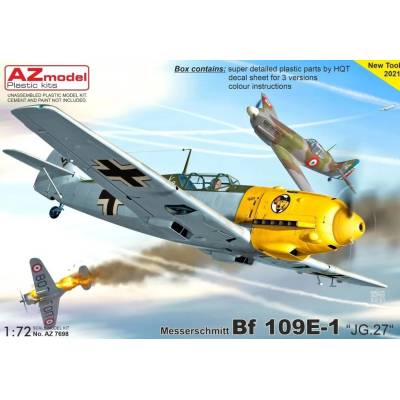 AZ model Messerschmitt Bf 109E 1 JG.27 3x camo 7698 1:72