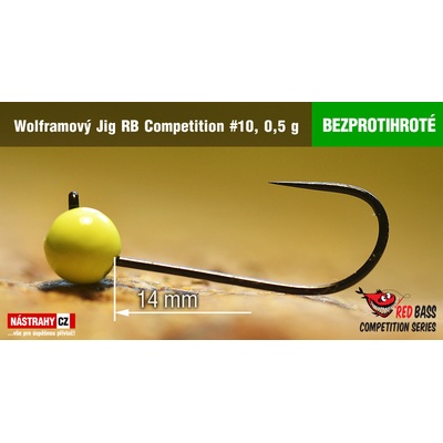 NASTRAHY.cz Bezprotihrotý wolframový Jig RB Competition #10 14 mm 0,5 g Fluo 5 ks
