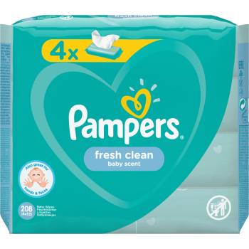 Pampers Мокри кърпички Pampers - Fresh Clean, 4 x 52 броя (1100004155)