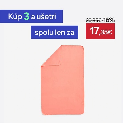Decathlon uterák z mikrovlákna 80 x 130 cm koralový