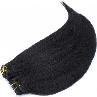 Clip in maxi set 63cm pravé lidské vlasy REMY ČERNÁ