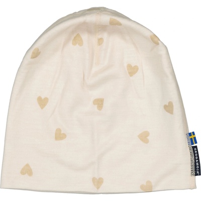 Detská merino čiapka Geggamoja Beige heart