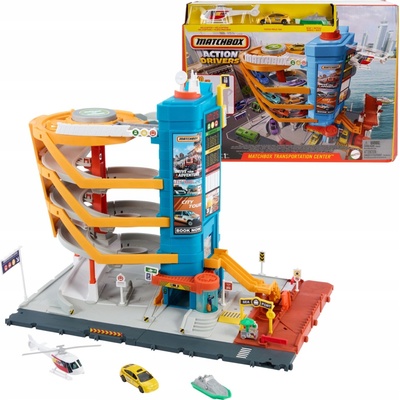 Mattel Matchbox Action Drivers Transportní centrum s taxíkem, lodí a helikoptérou, HXL47