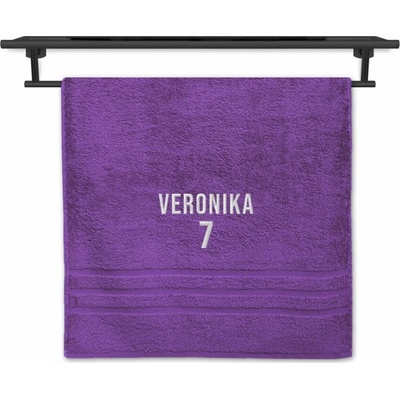 Povlečení Plus osuška pro sportovce se jménem 70 x 140 cm fialová