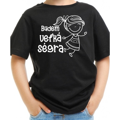 Fajntričko Kids detské tričko Budem veľká ségra čierna