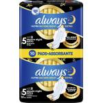 Always Дамски превръзки Ultra Secure Night Extra, 10 бр (2127137)