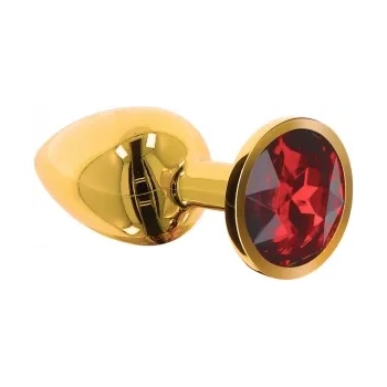 Image 1 of TABOOM Малък метален анален разширител в златисто с червен кристал Taboom S
