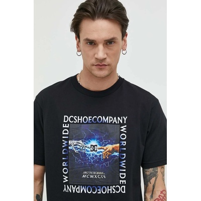 DC Памучна тениска dc в черно с принт (adyzt05244)