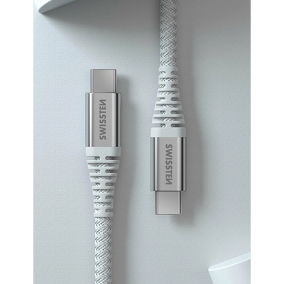 Swissten 71541014 Kevlar USB-C / USB-C, 1,5m, bílý