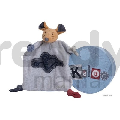 KALOO modrá plyšová myška na maznanie Blue Denim-Doudou