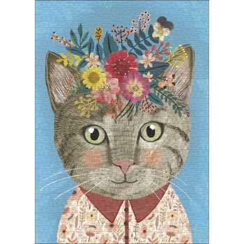 Image 1 of Heye - Puzzle Floral Friends: Pretty Feline - 1 000 piese
