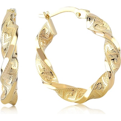 Lillian Vassago grécke náušnice zo žltého zlata s točivým designom LLV06-GER079