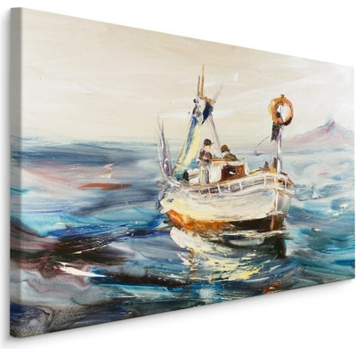 Plátno Námořní Loď A Rybáři Varianta: 120x80