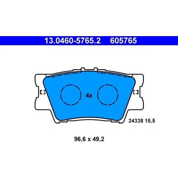 Sada brzdových platničiek kotúčovej brzdy ATE 13.0460-5765.2