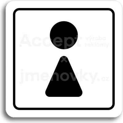 ACCEPT Piktogram WC ženy II - bílá tabulka - černý tisk
