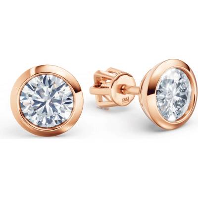 DF Dámske náušnice 3677 z ružového zlata s diamantmi o celkovej hmotnosti 1,44 ct