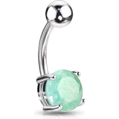 Šperky4U piercing do pupíku zelený nefrit WP0051