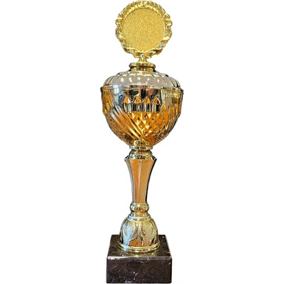 Kovový pohár s poklicí Zlatý 35 cm