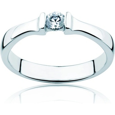 Savicki Zásnubný prsteň Minimalism biele zlato diamant PI B D 00044