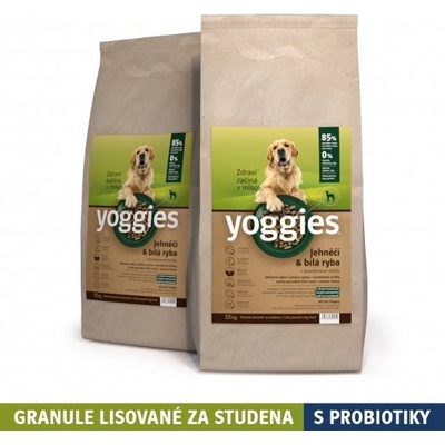 Yoggies Jahňacia a biela ryba lisované za studena s probiotikami 2 x 15 kg
